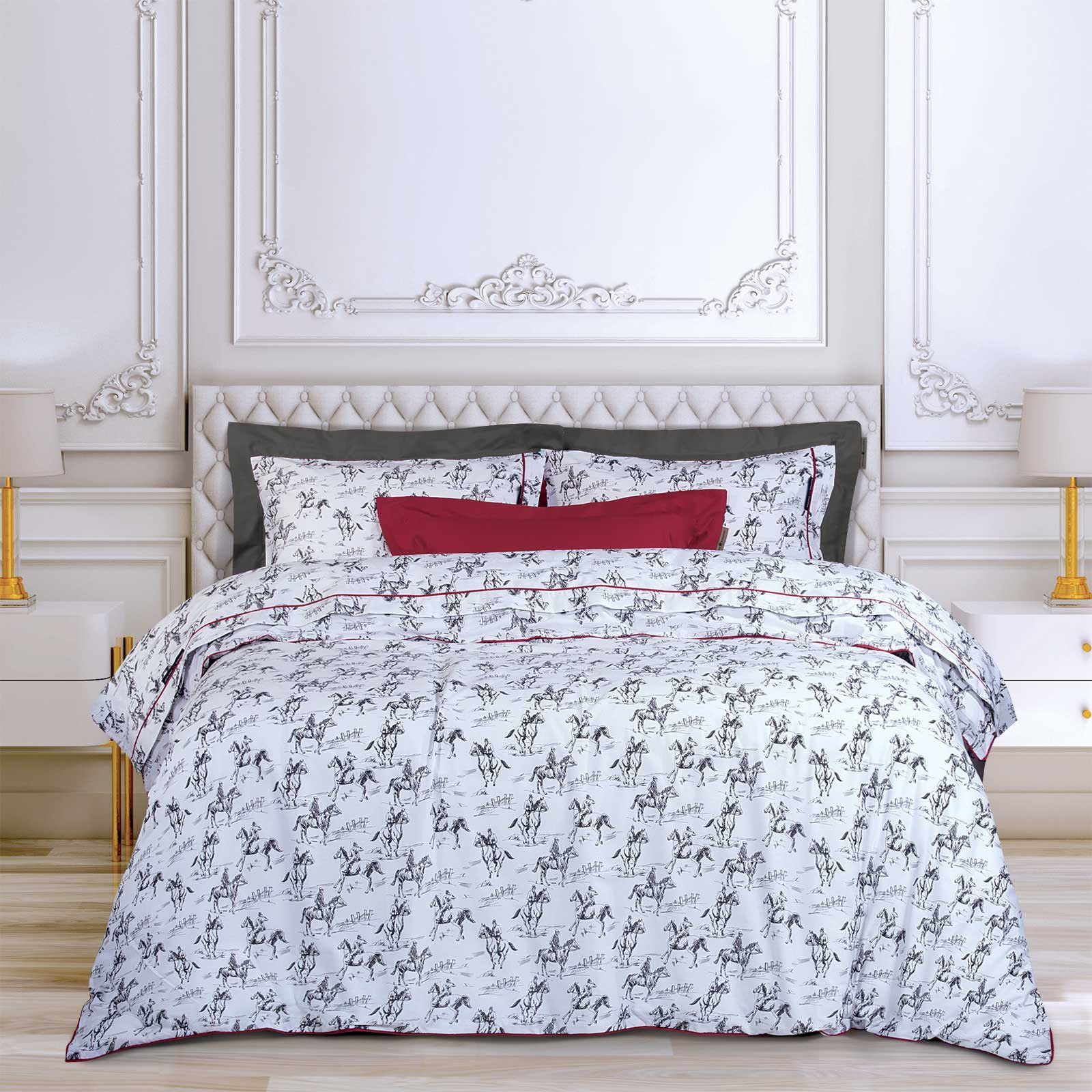 Σετ Σεντόνια Υπέρδιπλα 4 Τεμαχίων Greenwich Polo Club 2263 Black- White 240x260