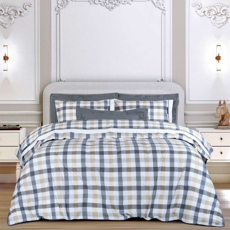 Σετ Σεντόνια Υπέρδιπλα 4 Τεμαχίων Greenwich Polo Club 2265 Beige- Grey 240x260