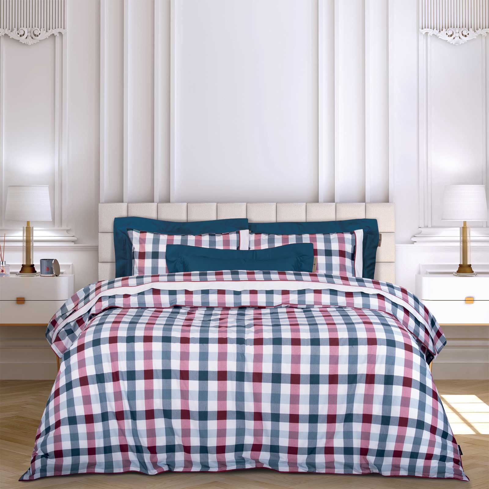 Σετ Σεντόνια Υπέρδιπλα 4 Τεμαχίων Greenwich Polo Club 2266 Blue- Red 240x260