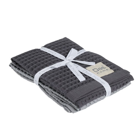 Σετ Ποτηρόπανα 2 Τεμαχίων Das Home 0801 Grey 40x60
