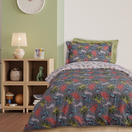 Σετ Παιδικά Σεντόνια Μονά 3 Τεμαχίων Das Kids 4931 Cream- Grey 170x260