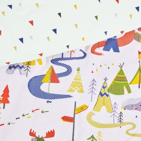 Σετ Παιδικά Σεντόνια Μονά 3 Τεμαχίων Das Kids 4927 Blue- Green- White 170x260