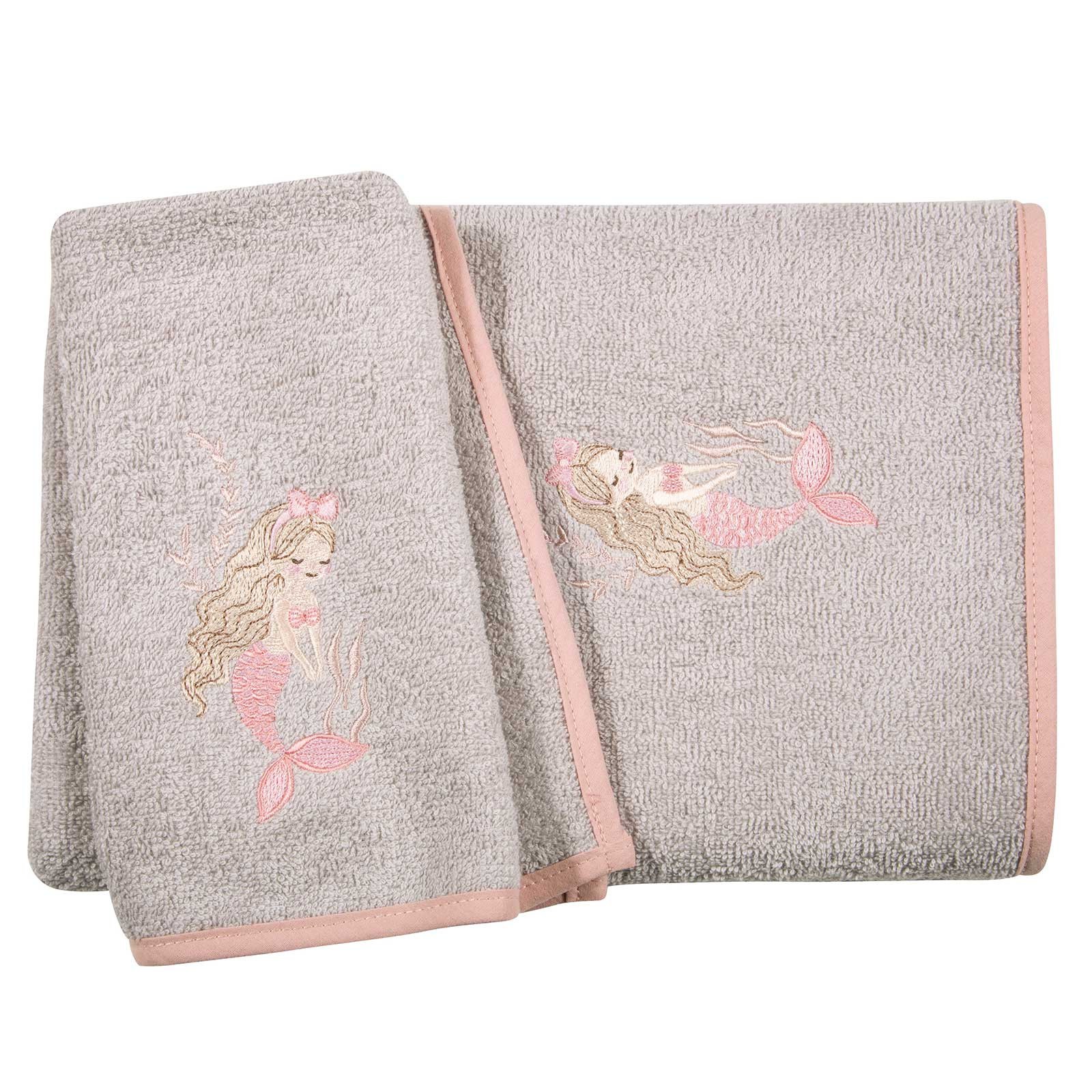 Σετ Βρεφικές Πετσέτες 2 Τεμαχίων Greenwich Polo Club 8853 Grey- Pink 30x50,70x130
