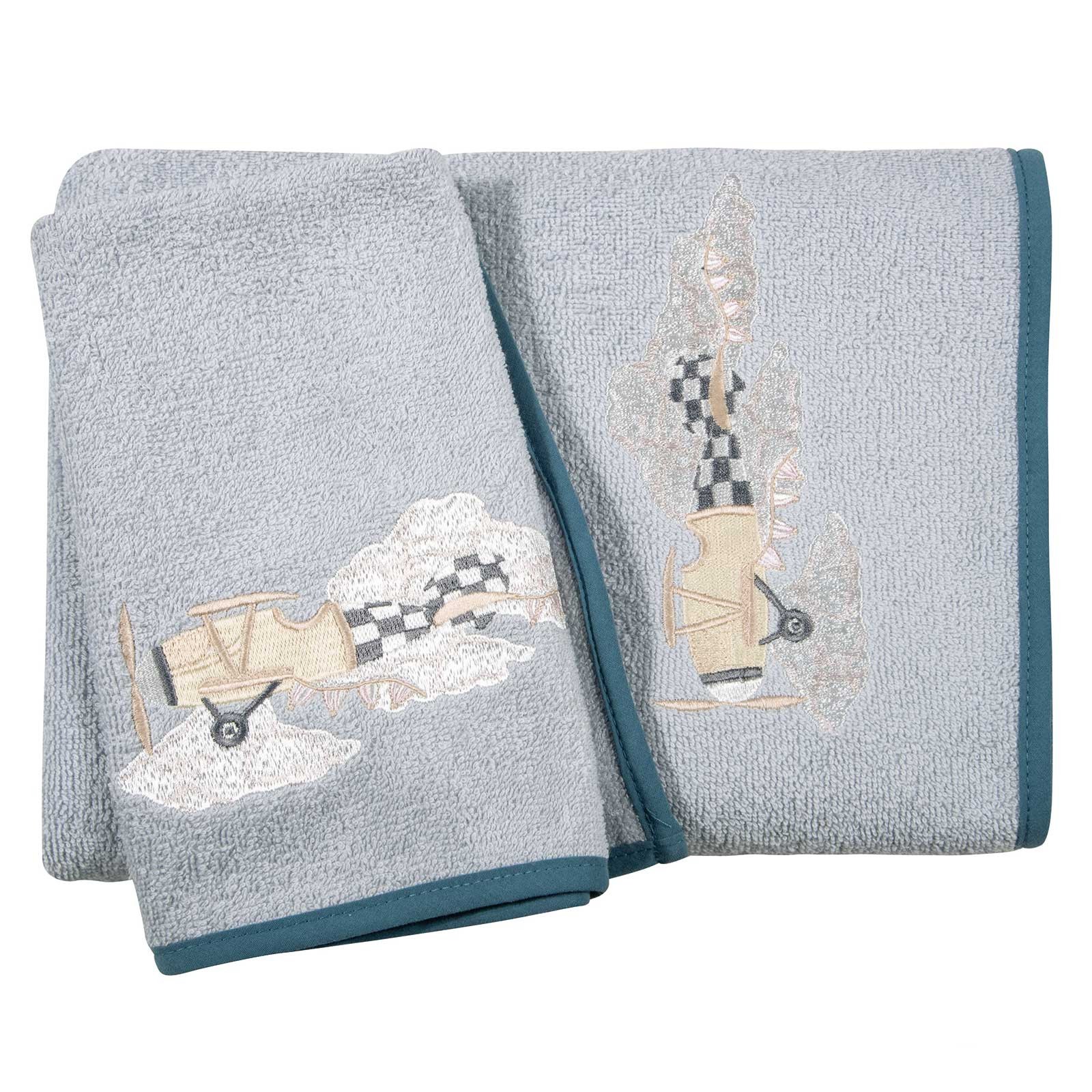 Σετ Βρεφικές Πετσέτες 2 Τεμαχίων Greenwich Polo Club 8852 Blue- Grey 30x50,70x130