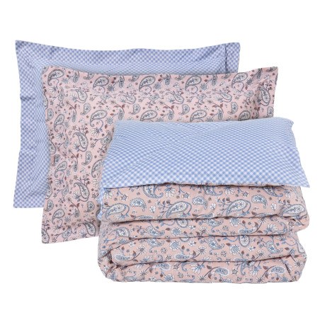 Σετ Σεντόνια Υπέρδιπλα με Λάστιχο 4 Τεμαχίων Das Home 5427 Salmon- White 170x200+35