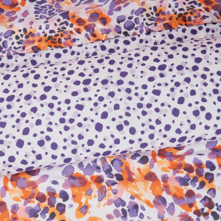 Σετ Σεντόνια Μονά με Λάστιχο 3 Τεμαχίων Das Home 5430 Orange- Purple 120x200+35