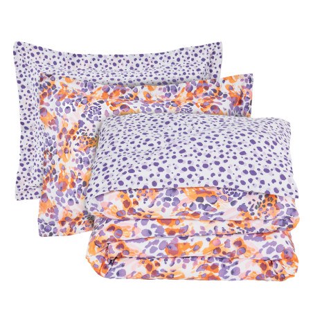 Σετ Σεντόνια Μονά με Λάστιχο 3 Τεμαχίων Das Home 5430 Orange- Purple 120x200+35