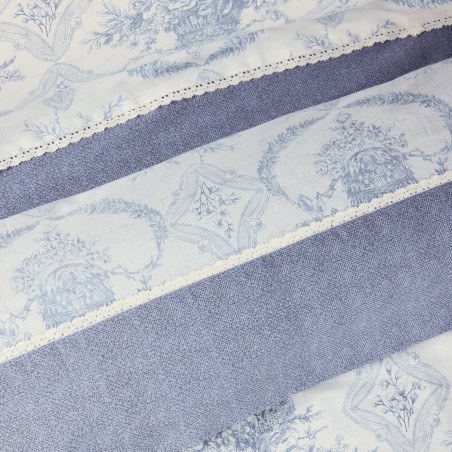 Σετ Σεντόνια King Size 4 Τεμαχίων Das Home 1696 Blue- Ecru 250x270