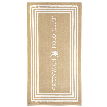 Πετσέτα Θαλάσσης Greenwich Polo Club 4053 Black- Taupe 90x170