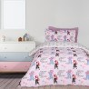 Σετ Παιδικά Σεντόνια Μονά 3 Τεμαχίων Das Kids 4940 Grey- Pink 170x260