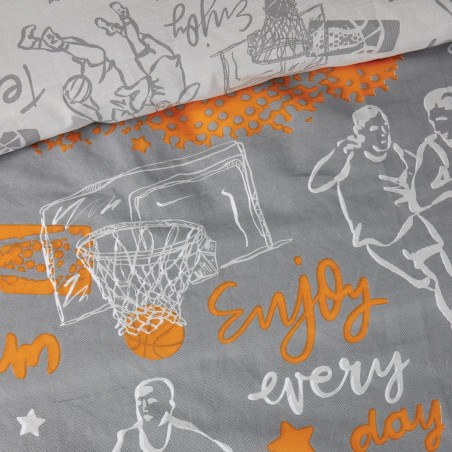 Σετ Παιδικά Σεντόνια Μονά 3 Τεμαχίων Das Kids 4941 Grey- Orange 170x260