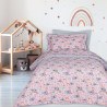 Σετ Παιδικά Σεντόνια Μονά 3 Τεμαχίων Das Kids 4934 Grey- Pink 170x260