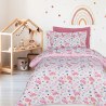 Σετ Παιδικά Σεντόνια Μονά 3 Τεμαχίων Das Kids 4936 Pink- White 170x260