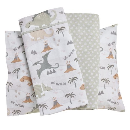 Σετ Σεντόνια Κούνιας 3 Τεμαχίων Das Baby 4937 Beige- Olive 130x170