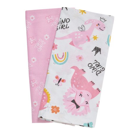 Σετ Σεντόνια Λίκνου 2 Τεμαχίων Das Baby 4936 Pink- White 70x120