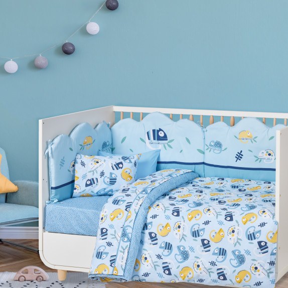 Σετ Σεντόνια Κούνιας 3 Τεμαχίων Das Baby 4935 Blue 130x170