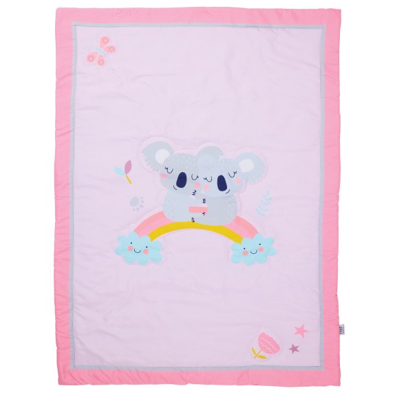 Κουβερλί Κούνιας Das Baby 4934 Grey- Pink 110x150