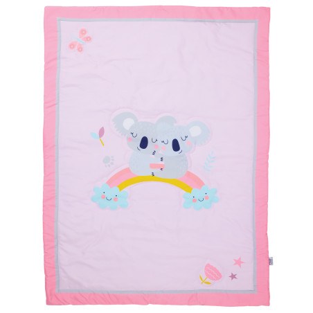 Κουβερλί Κούνιας Das Baby 4934 Grey- Pink 110x150