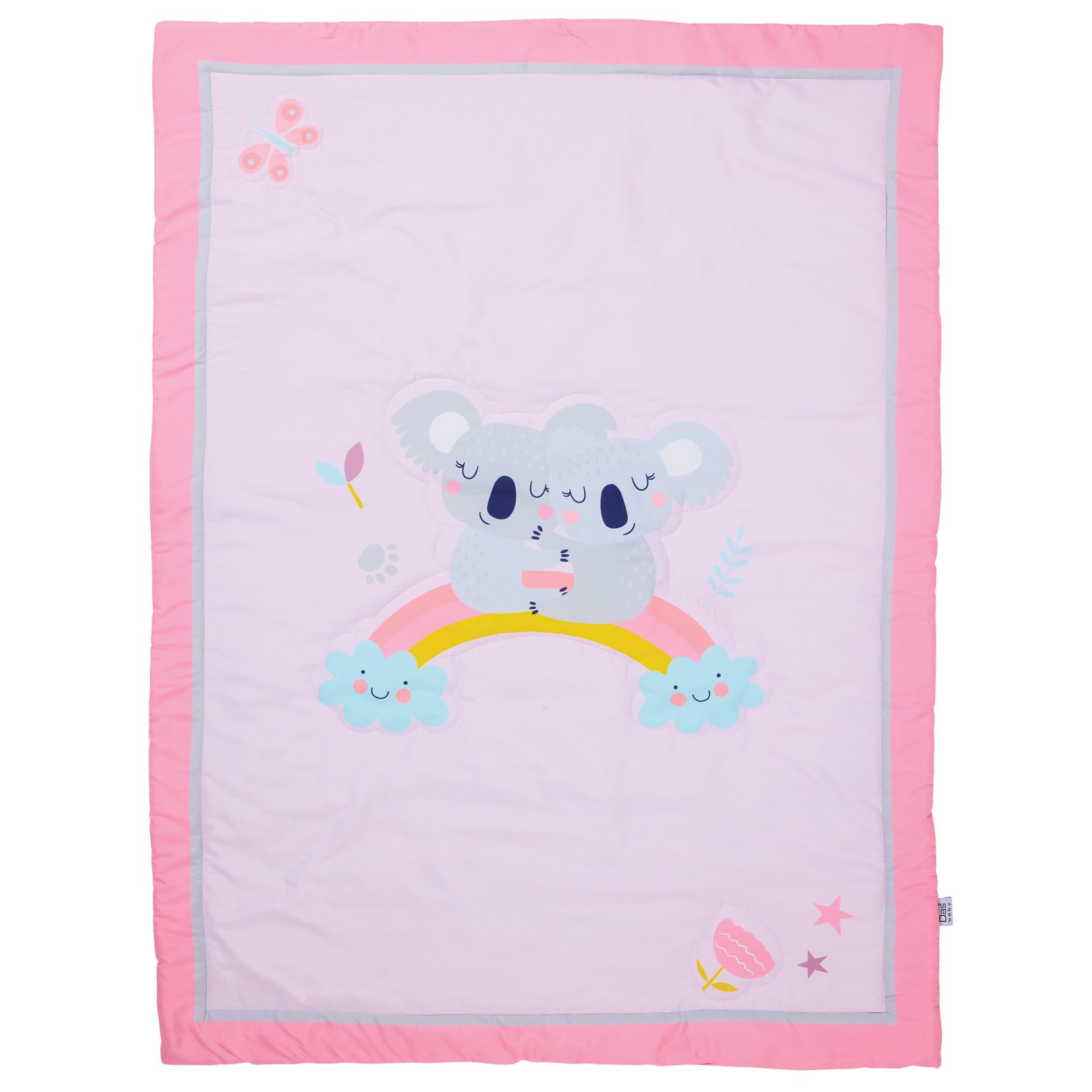 DAS BABY Κουβερλί Κούνιας Das Baby 4934 Grey- Pink 110x150