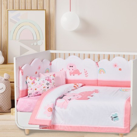 Πάντα Κούνιας Das Baby 4936 Pink- White 45x195