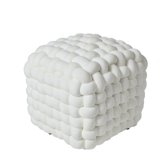 Πουφ Das Home 2275 White 43x43x40