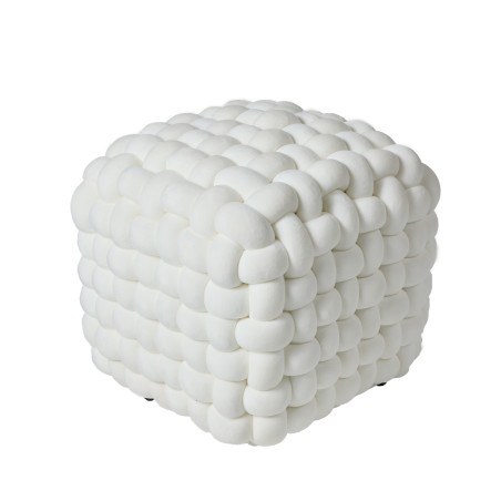 Πουφ Das Home 2275 White 43x43x40