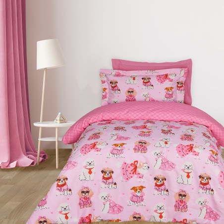 Σετ Παιδικά Σεντόνια Μονά 3 Τεμαχίων Das Kids 4938 Pink 170x260