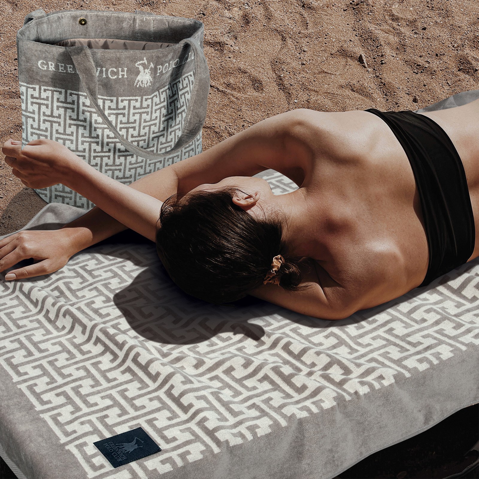 Πετσέτα Θαλάσσης Greenwich Polo Club 4006 Beige- Taupe 90x180