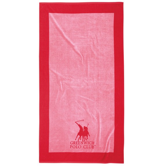 Πετσέτα Θαλάσσης Greenwich Polo Club 4000 Pink- Red 90x180