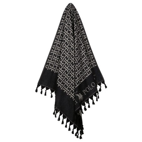 Πετσέτα Θαλάσσης - Παρεό Greenwich Polo Club 4056 Black- Grey 90x170