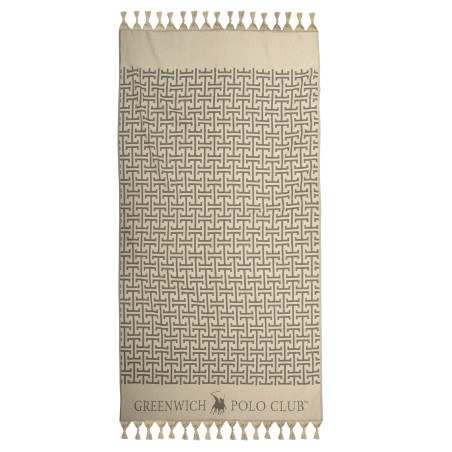 Πετσέτα Θαλάσσης - Παρεό Greenwich Polo Club 4057 Beige- Black 90x170