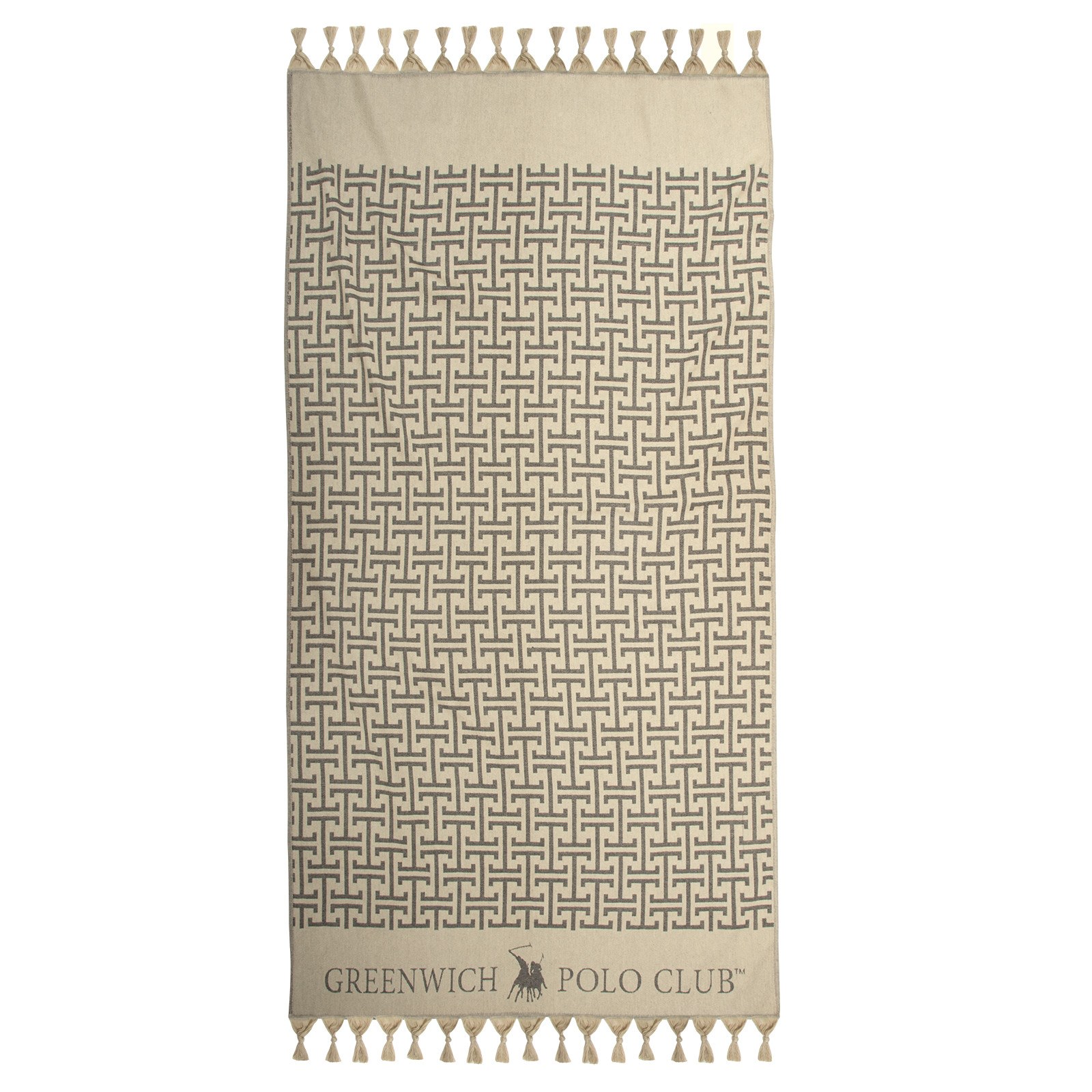 Πετσέτα Θαλάσσης - Παρεό Greenwich Polo Club 4057 Beige- Black 90x170
