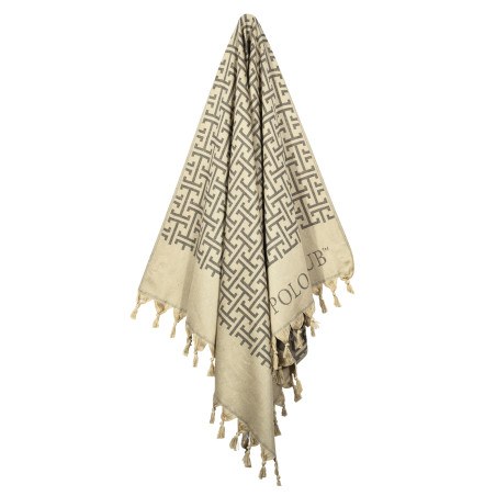 Πετσέτα Θαλάσσης - Παρεό Greenwich Polo Club 4057 Beige- Black 90x170