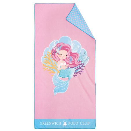 Παιδική Πετσέτα Θαλάσσης Greenwich Polo Club 4041 Light Blue- Pink 70x140