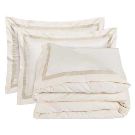 Σετ Παπλωματοθήκη Υπέρδιπλη 3 Τεμαχίων Das Home 1699 Ivory 220x240