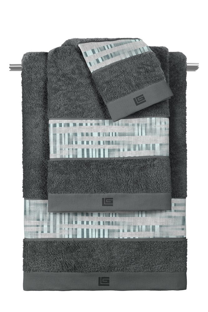 Σετ Πετσέτες 3 Τεμαχίων Guy Laroche Cuba Cement - Anthr