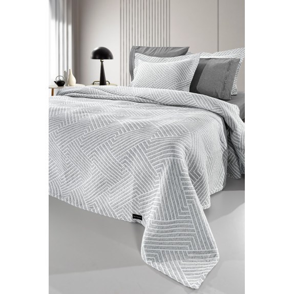 Κουβέρτα Guy Laroche Lupo Grey - White 180x260