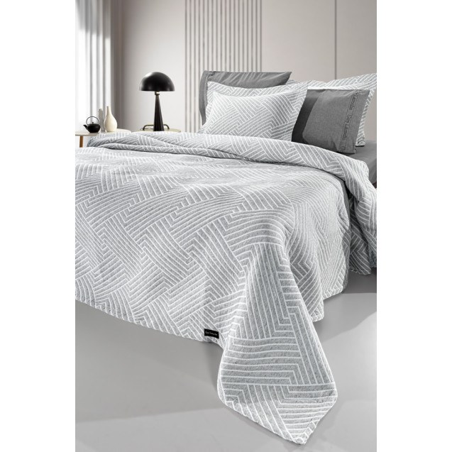 Κουβέρτα Guy Laroche Lupo Grey - White 180x260