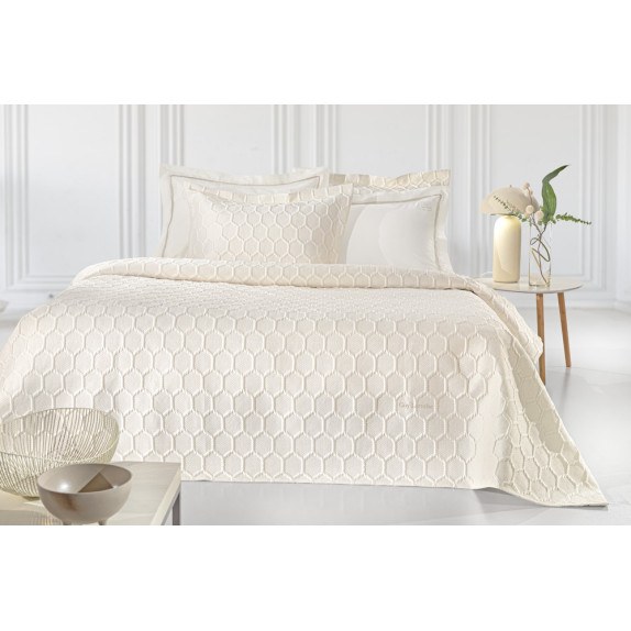 Σετ Κουβερλί King Size 3 Τεμαχίων Guy Laroche Hive Ecru...