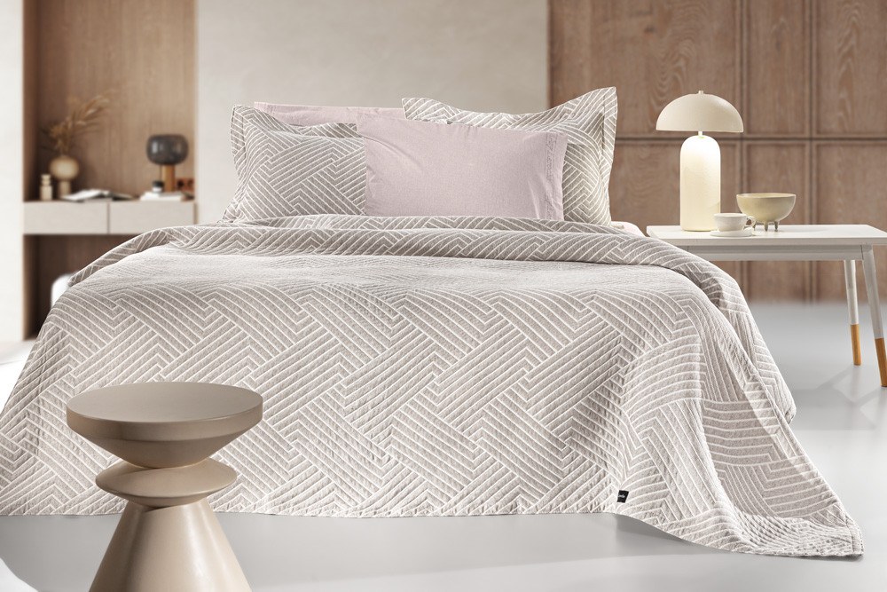 Κουβέρτα Guy Laroche Lupo Beige - White 245x260