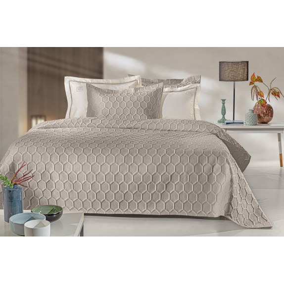 Σετ Κουβερλί King Size 3 Τεμαχίων Guy Laroche Hive Taupe...