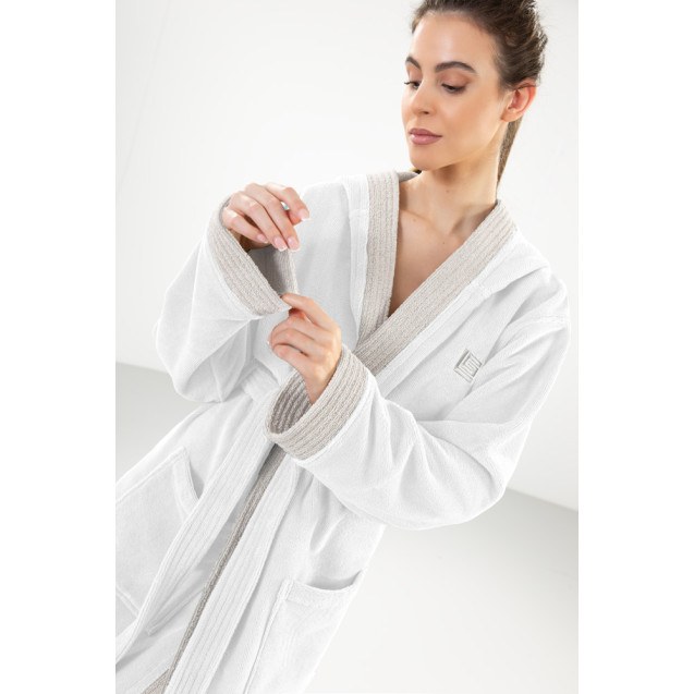 Μπουρνούζι Guy Laroche Monogram White Medium