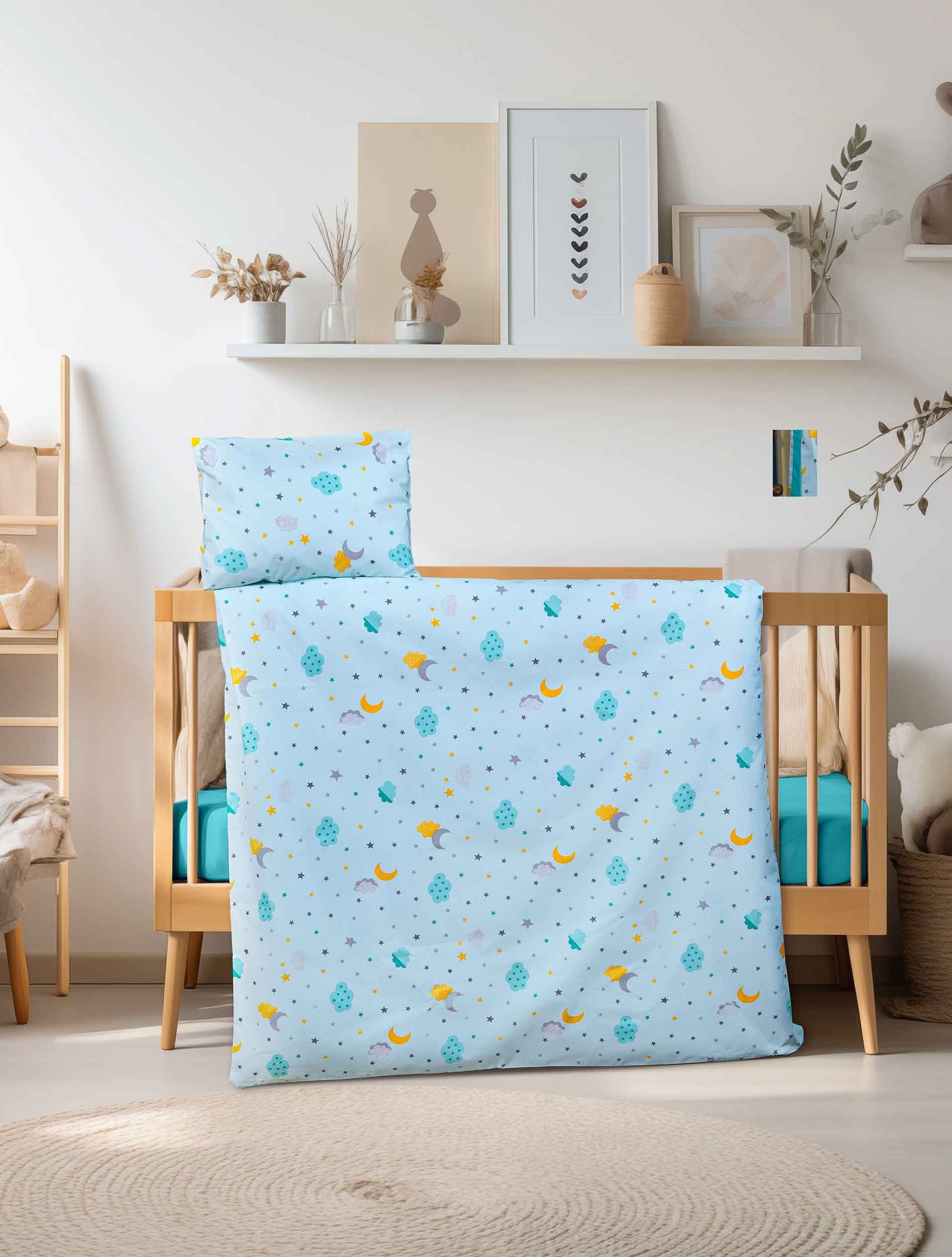 Σεντόνια, Μαξιλαροθήκες Anesis Home - ΣΗΜΑΝΤΙΚΟ: Σε περίπτωση διαφοράς τιμής από το κατάστημα ισχύει παντα και μόνο η τιμή του καταστήματος Σετ Σεντόνια Λίκνου 2 Τεμαχίων Madi Starnight 70x120