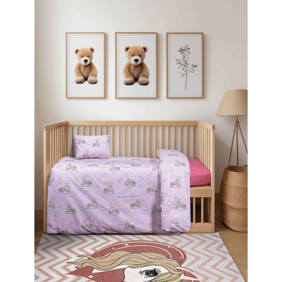 Σετ Σεντόνια Κούνιας 3 Τεμαχίων Madi Bearsleep 120x170