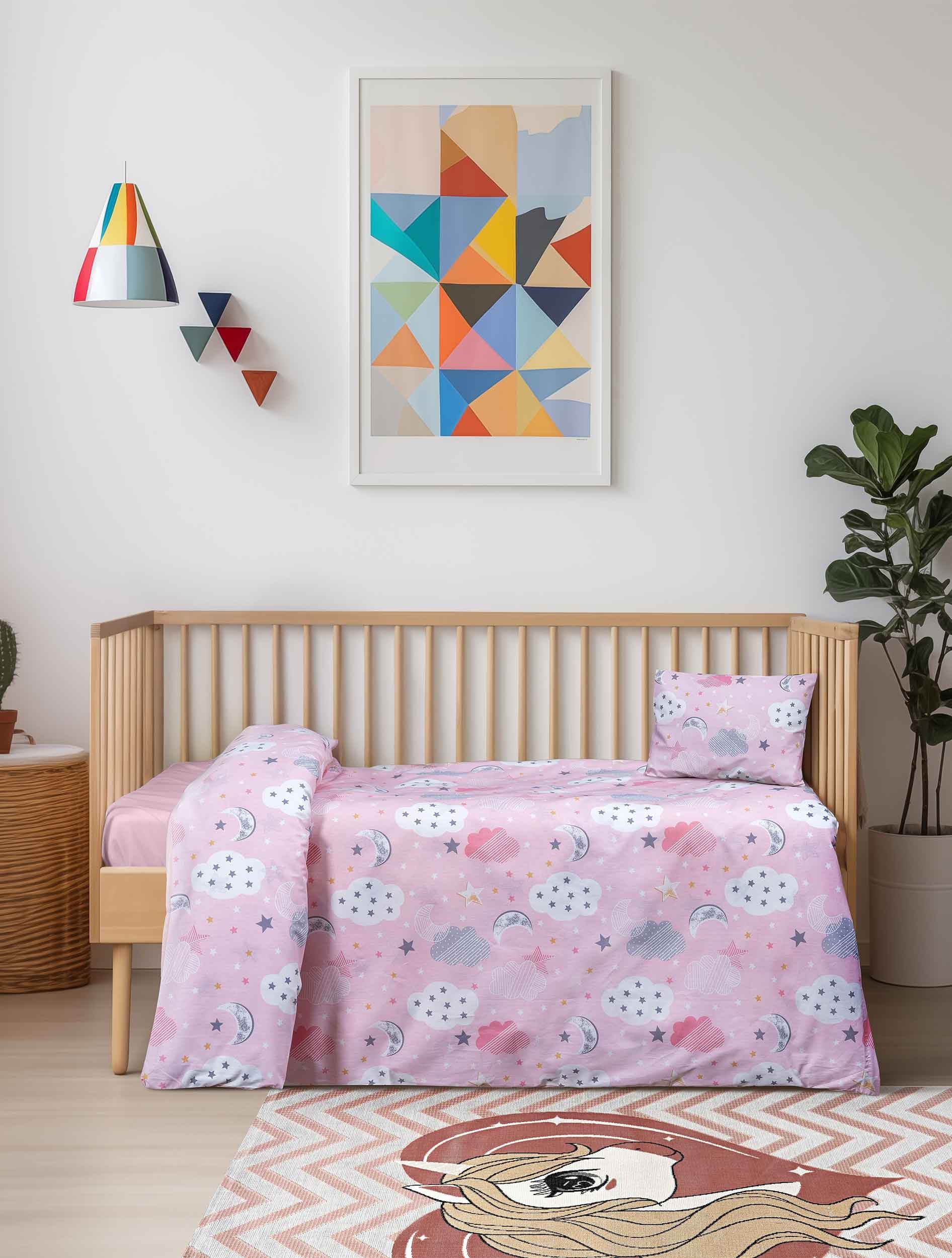 Σετ Σεντόνια Λίκνου 2 Τεμαχίων Madi Skyerstar 70x120