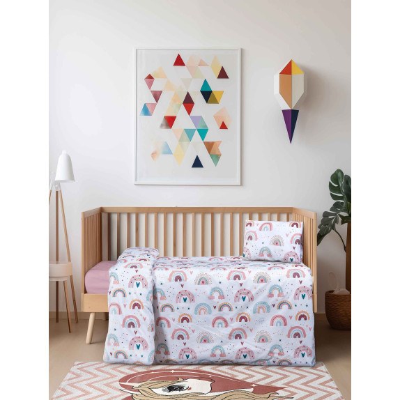 Σετ Σεντόνια Κούνιας 3 Τεμαχίων Madi Circleheart 120x170