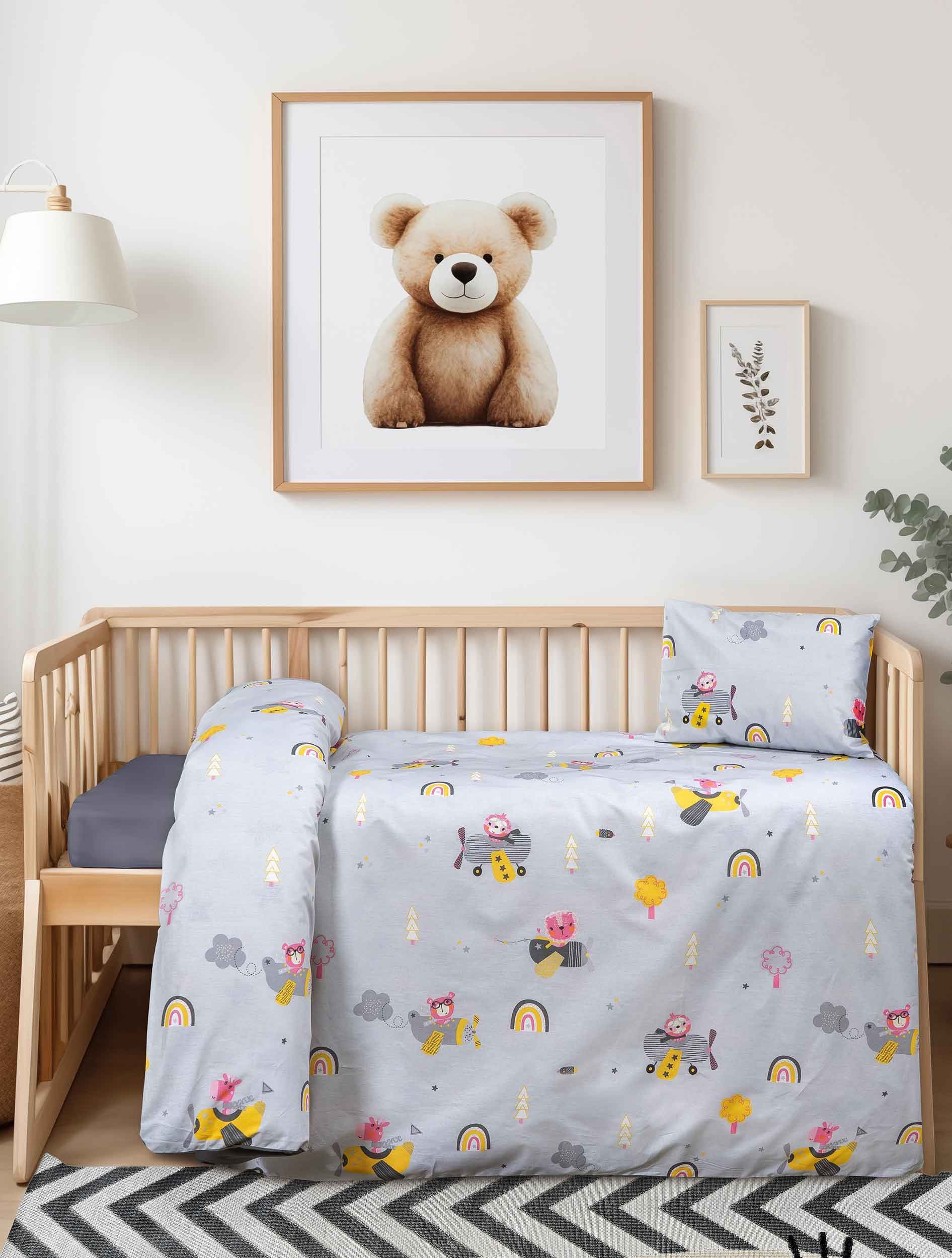 Σετ Παπλωματοθήκη Κούνιας 2 Τεμαχίων Madi Helicopter 110x145