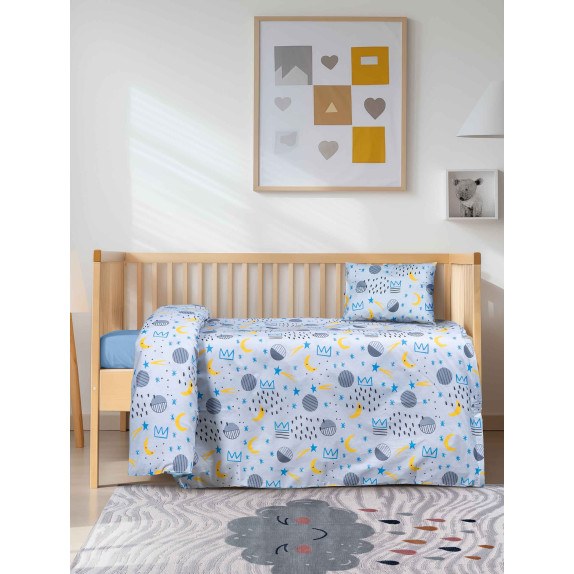 Σετ Παπλωματοθήκη Κούνιας 2 Τεμαχίων Madi Moonbeam 110x145