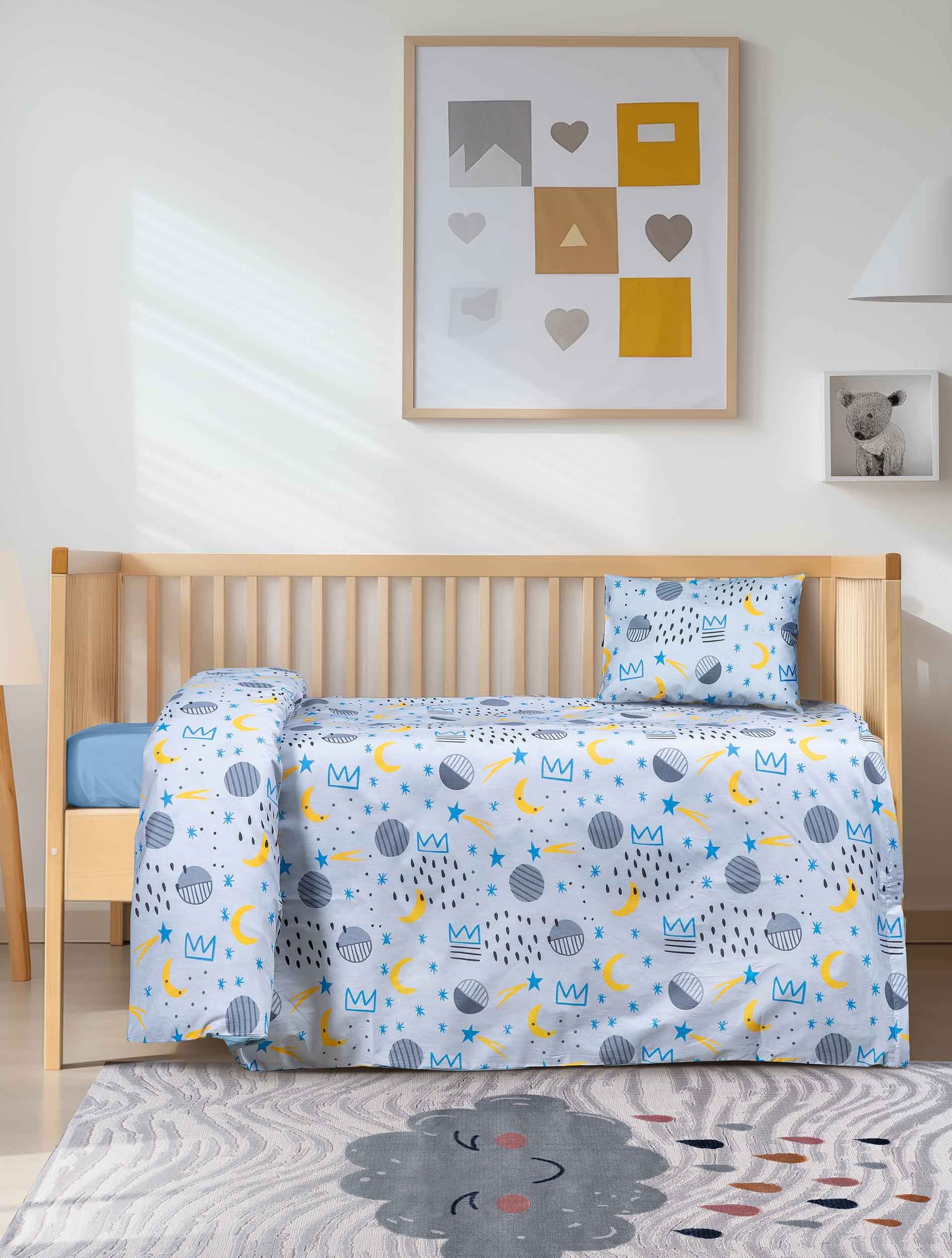 Σετ Παπλωματοθήκη Κούνιας 2 Τεμαχίων Madi Moonbeam 110x145