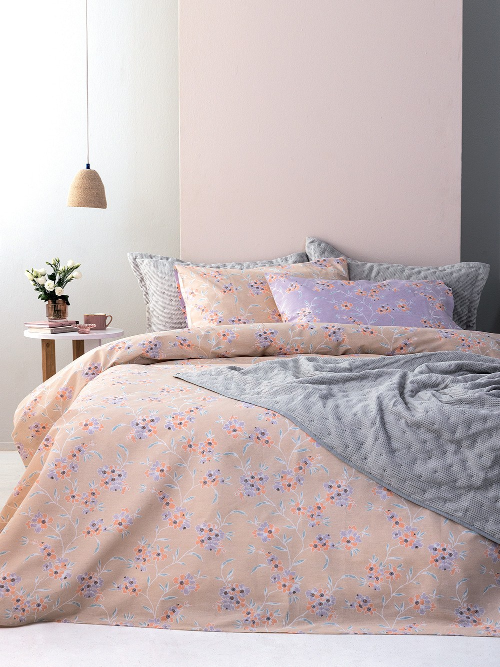 Σετ Σεντόνια Μονά με Λάστιχο 3 Τεμαχίων Palamaiki Fl6262 110x200+30